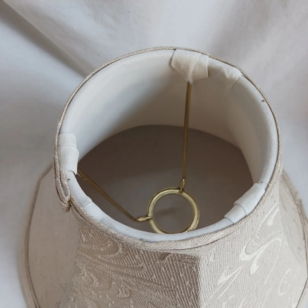 Vintage Ivory Brocade Bell Lamp Shade 9 x 11 Universal